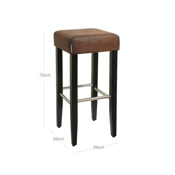 Lot de 2 tabourets de bar simili cuir marron 7