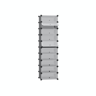 Gray plastic shoe rack