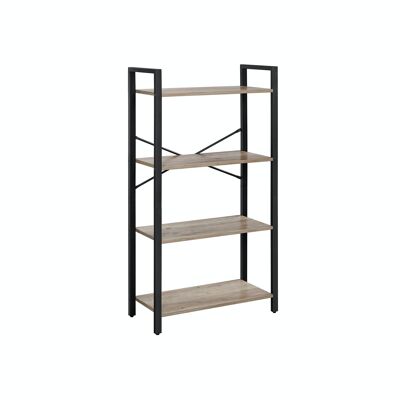 Bookcase with 4 levels Greige Black