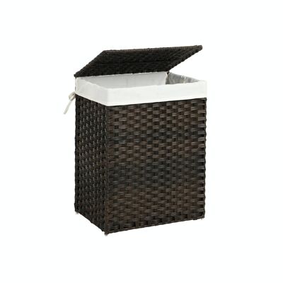 Laundry basket handwoven brown