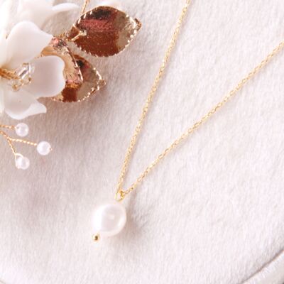 Collier pendentif perle d'eau douce "Amaris"