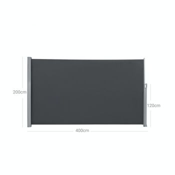 Store latéral 200 x 400 cm jardin anthracite 7