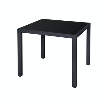 Table de terrasse avec plateau en verre noir 3