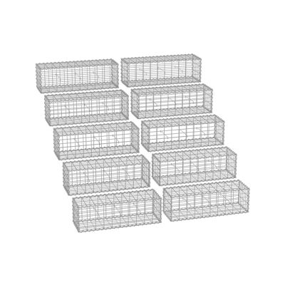 Cestas de gaviones con malla de 5 x 10 cm para piedras, juego de 10