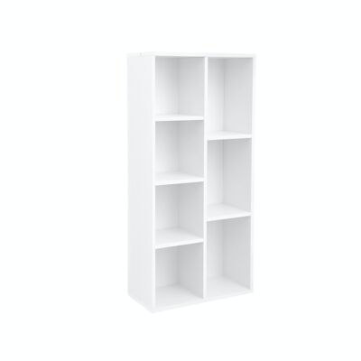Eenvoudige boekenplank 7 vakken wit