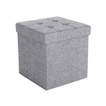 Pouf avec espace de rangement Gris foncé 1