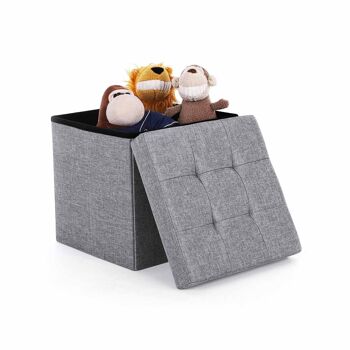 Pouf avec espace de rangement Gris foncé 3