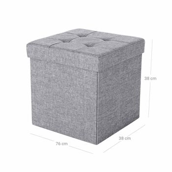 Pouf avec espace de rangement Gris foncé 8