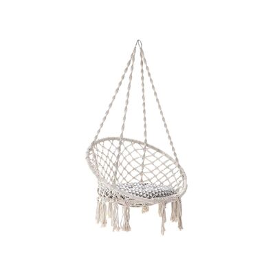 Hanging chair with thick cushion cream white