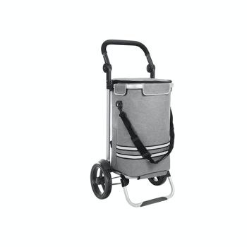 Chariot de courses pliable gris 1