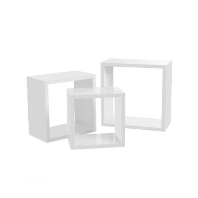 Set van 3 vierkante zwevende planken 30 x 15 x 30 cm (B x H x D)