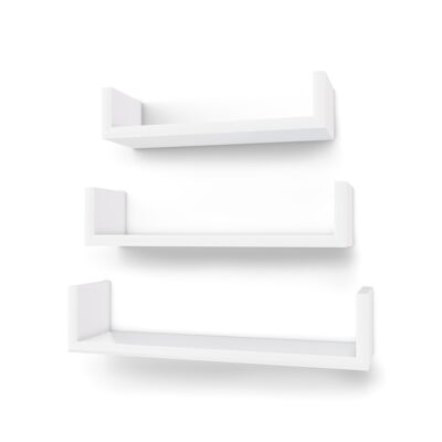 Zwevende planken set van 3 wit 40 x 15,5 x 17 cm (B x H x D)