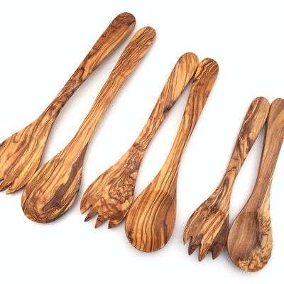 Set of 2 salad servers Sydney made of olive wood