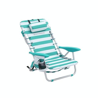 Beach chair with removable headrest