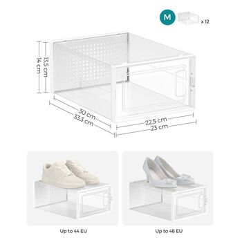 Lot de 12 boîtes à chaussures pour chaussures jusqu'à la pointure 44 8