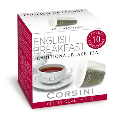 Nespresso® compatible capsules | tea | English Breakfast | Pack containing 10 pieces