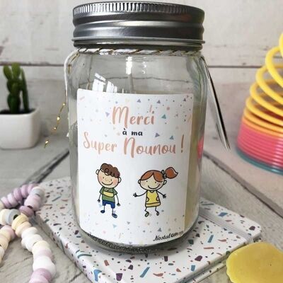 Jar Candle - "Gracias a mi super niñera"