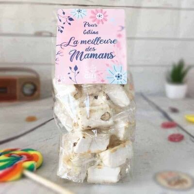 Sachet bonbons personnalisé - 15 nougats tendres - "Pour la meilleure des mamans"