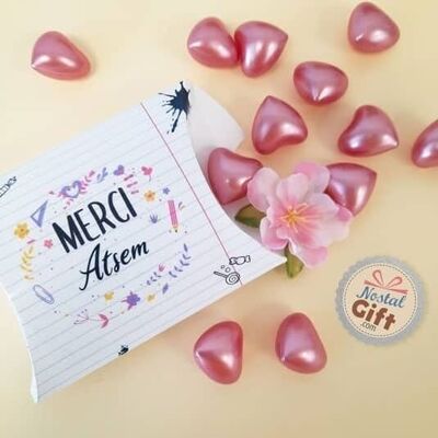 "Merci Atsem" box - Pink scented bath pearls x 12 - Floral collection
