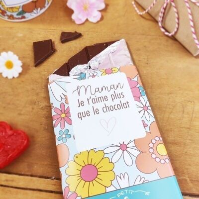 Milk chocolate bar - "Mom, I love you more than chocolate"