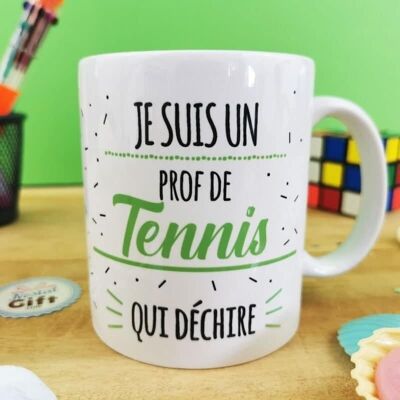 Tazza "I'm a badass tennis teacher" - Regalo per insegnante di tennis