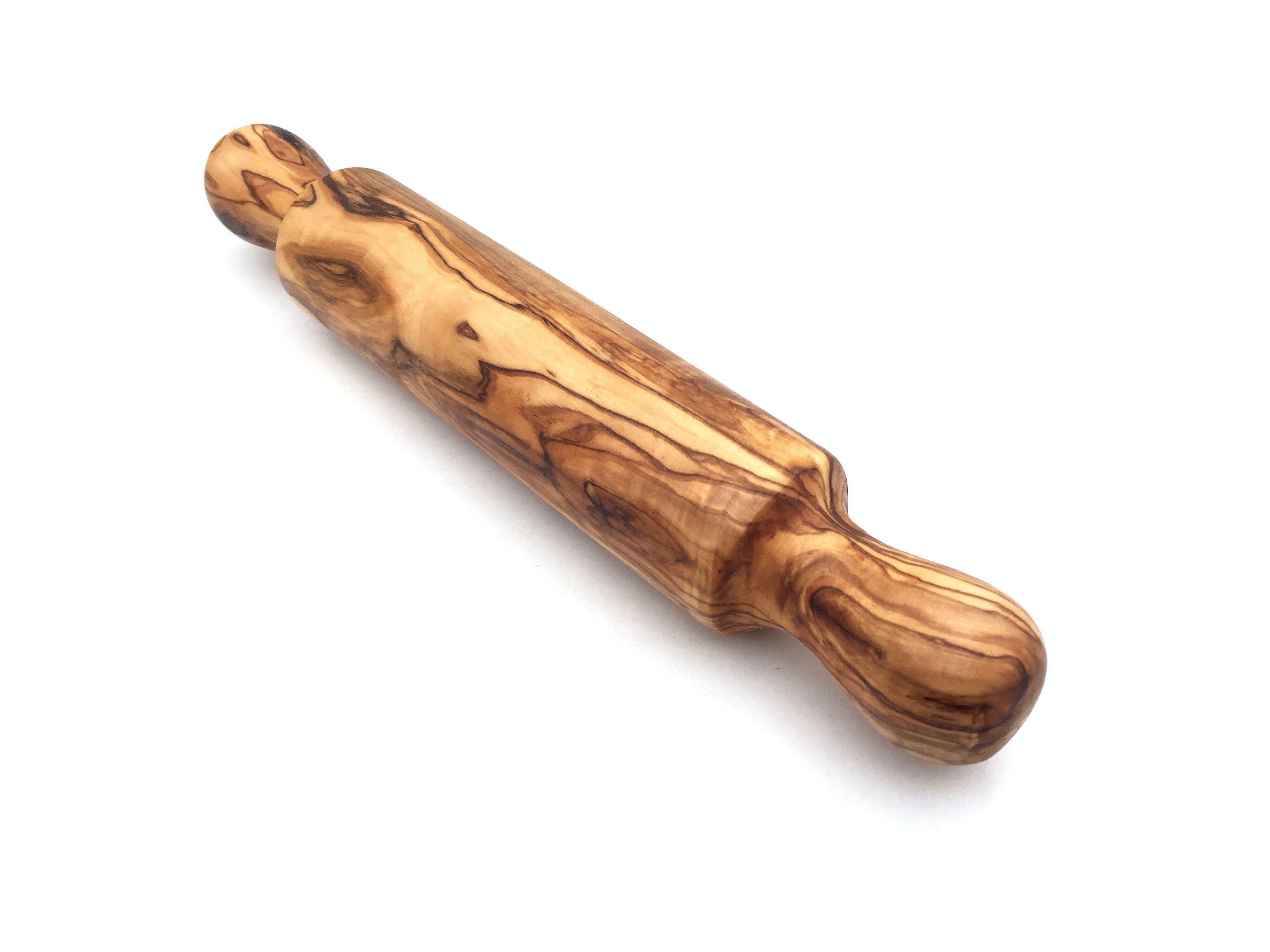Mini rolling pin with 2 handles 25 cm Ø 4 cm made of olive wood