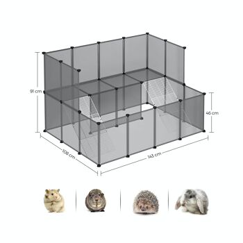 Cage pour animaux en plastique gris 8