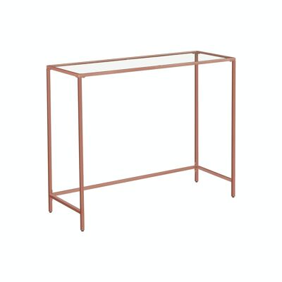 Rose gold tempered glass console table