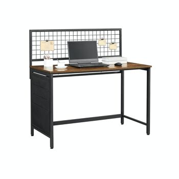 Bureau d'ordinateur avec paroi grillagée et compartiments de rangement 7