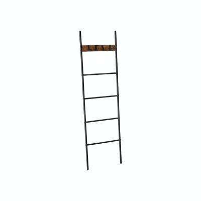 Industrial style towel ladder with hooks