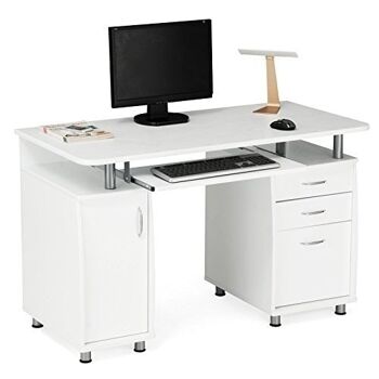 Table d'ordinateur avec plateau à clavier et armoire de base 3