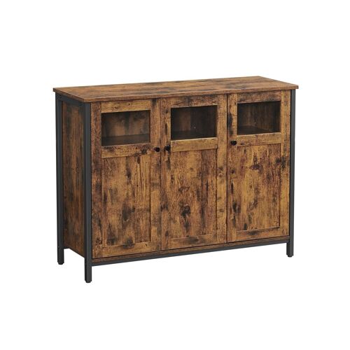 Dressoir in vintage bruin en zwart