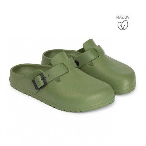 Zueco bio EVA mule verde militar Desalia