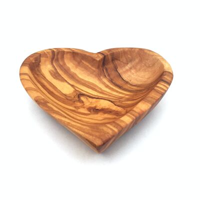 Ciotola a forma di cuore realizzata a mano in legno d'ulivo
