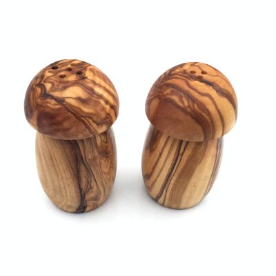 Lot de 2 salières et poivrières en bois d'olivier