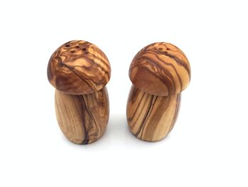 Lot de 2 salières et poivrières en bois d'olivier 1