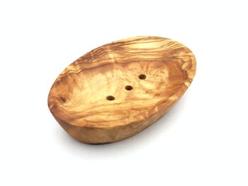 Porte-savon porte-savon ovale fait main en bois d'olivier 1
