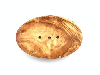 Porte-savon porte-savon ovale fait main en bois d'olivier 3