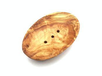 Porte-savon porte-savon ovale fait main en bois d'olivier 5