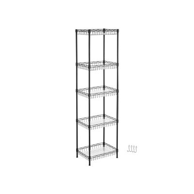 Black metal rack with 5 levels