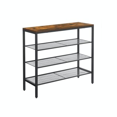 Industrial style shoe rack with 4 levels