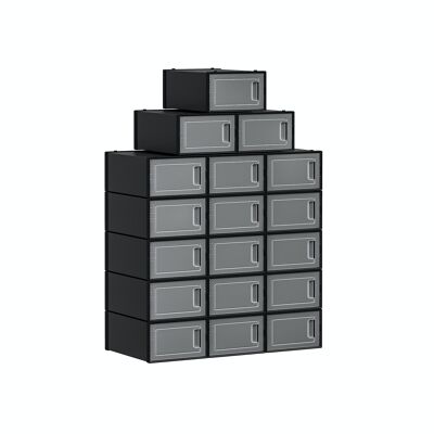 Schoenendozen set van 18 zwart 33,3 x 23 x 14 cm (L x B x H)