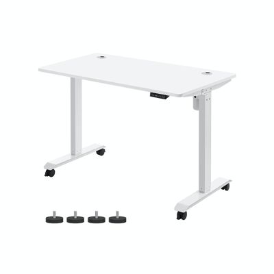 Height adjustable desk with wheels