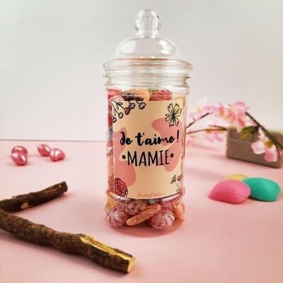 Bonbonnière mamie - 300g mix de bonbons anciens - Je t'aime Mamie