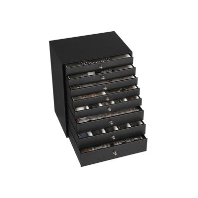 Jewelery box 8 drawers black