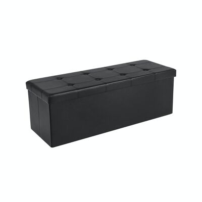 Upholstered bench with storage space 110 cm Black