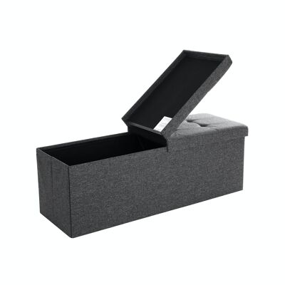 Bench with hinged cover 110 cm dark gray