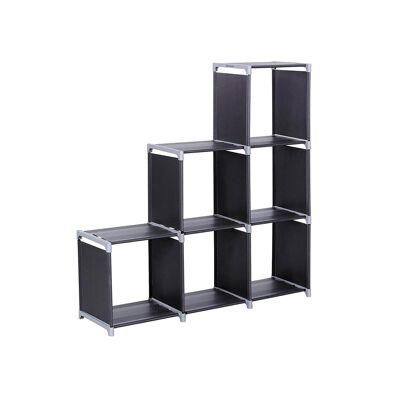 Hook-in rack with 6 cubes Black