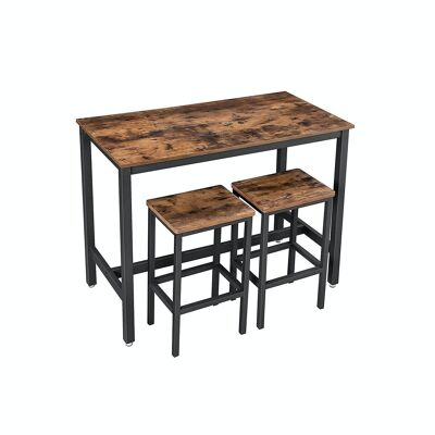 Industrial look bar table with 2 bar stools