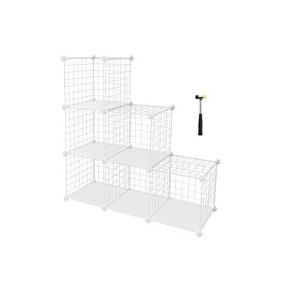 Hook-in rack 6 grid blocks white